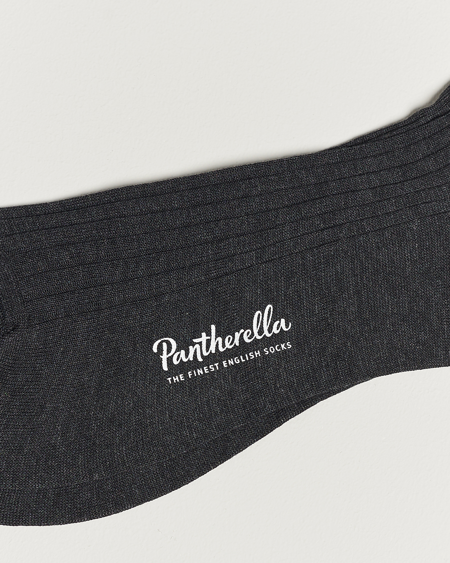 Men | Pantherella | Pantherella | Vale Cotton Long Socks Dark Grey