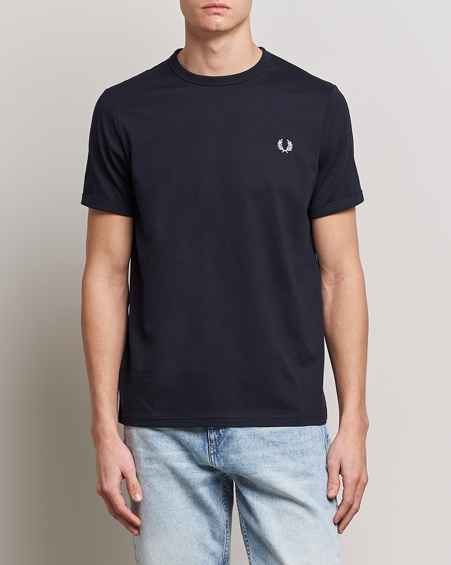 Men | Clothing | Fred Perry | Ringer Crew Neck Tee Navy