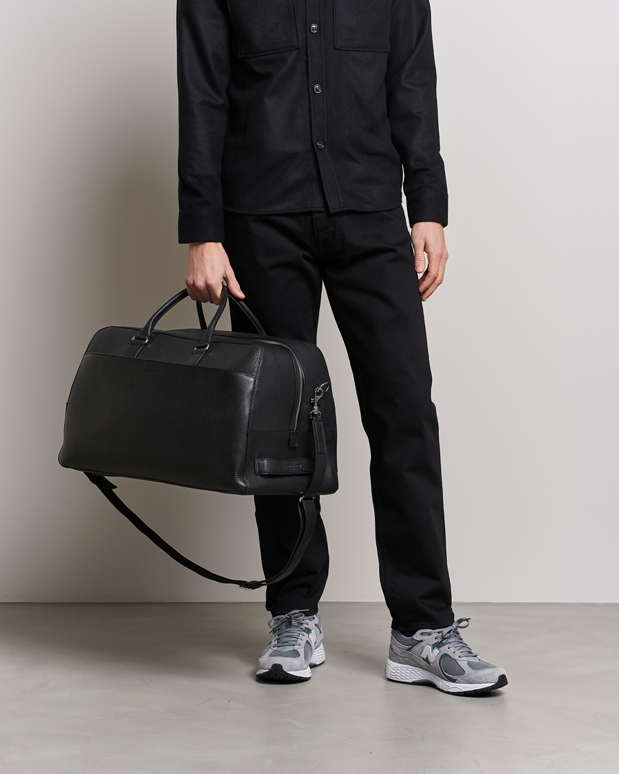 Men | Accessories | Tiger of Sweden | Brome Grained Leather Weekendbag Black