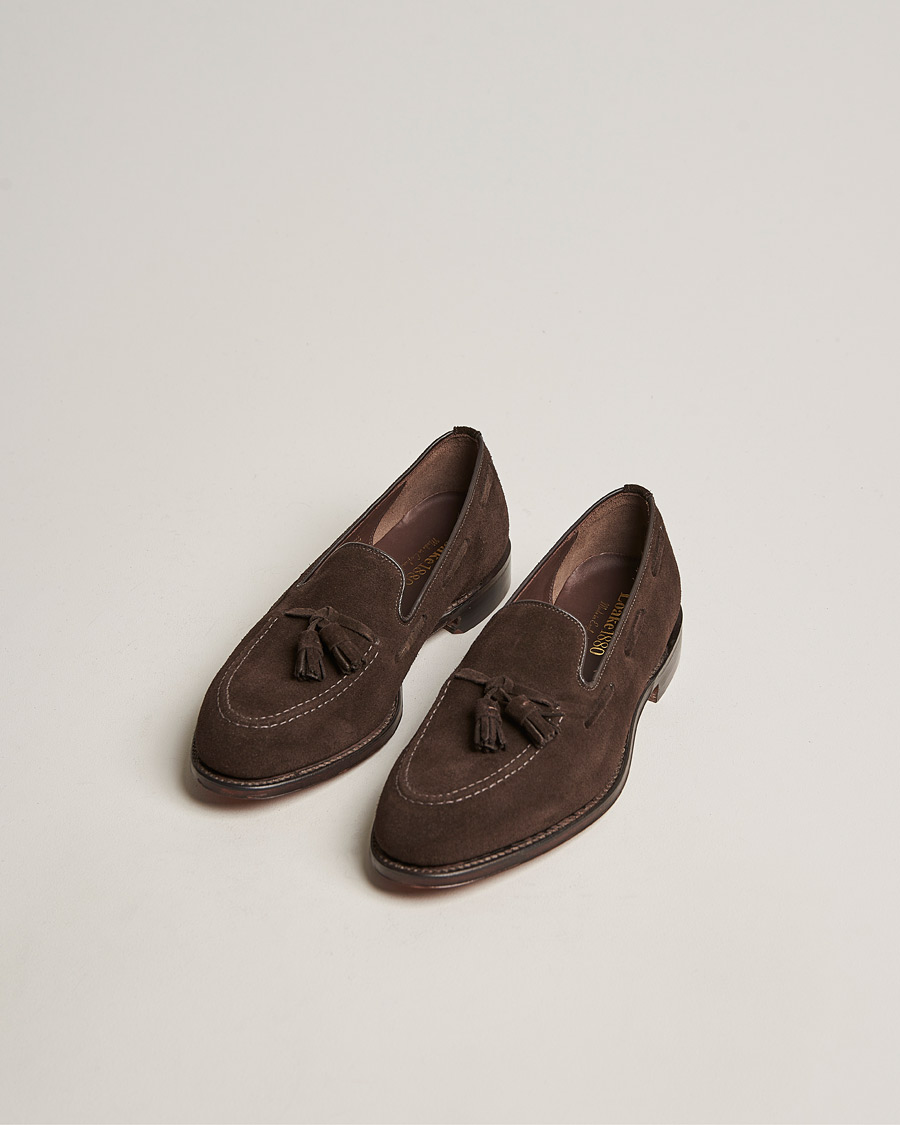 Men | Handmade shoes | Loake 1880 | Russell Tassel Loafer Chocolate Brown Suede