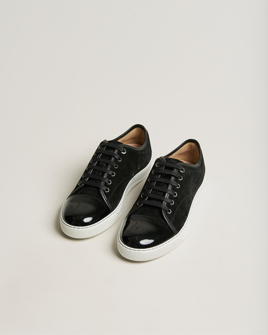 Men | Shoes | Lanvin | Patent Cap Toe Sneaker Black
