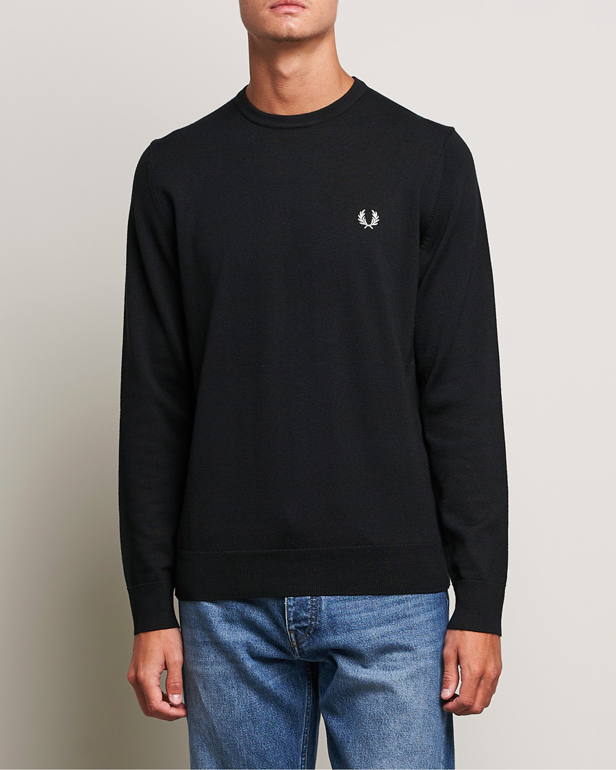 Men | Clothing | Fred Perry | Classic Crew Neck Jumper Black