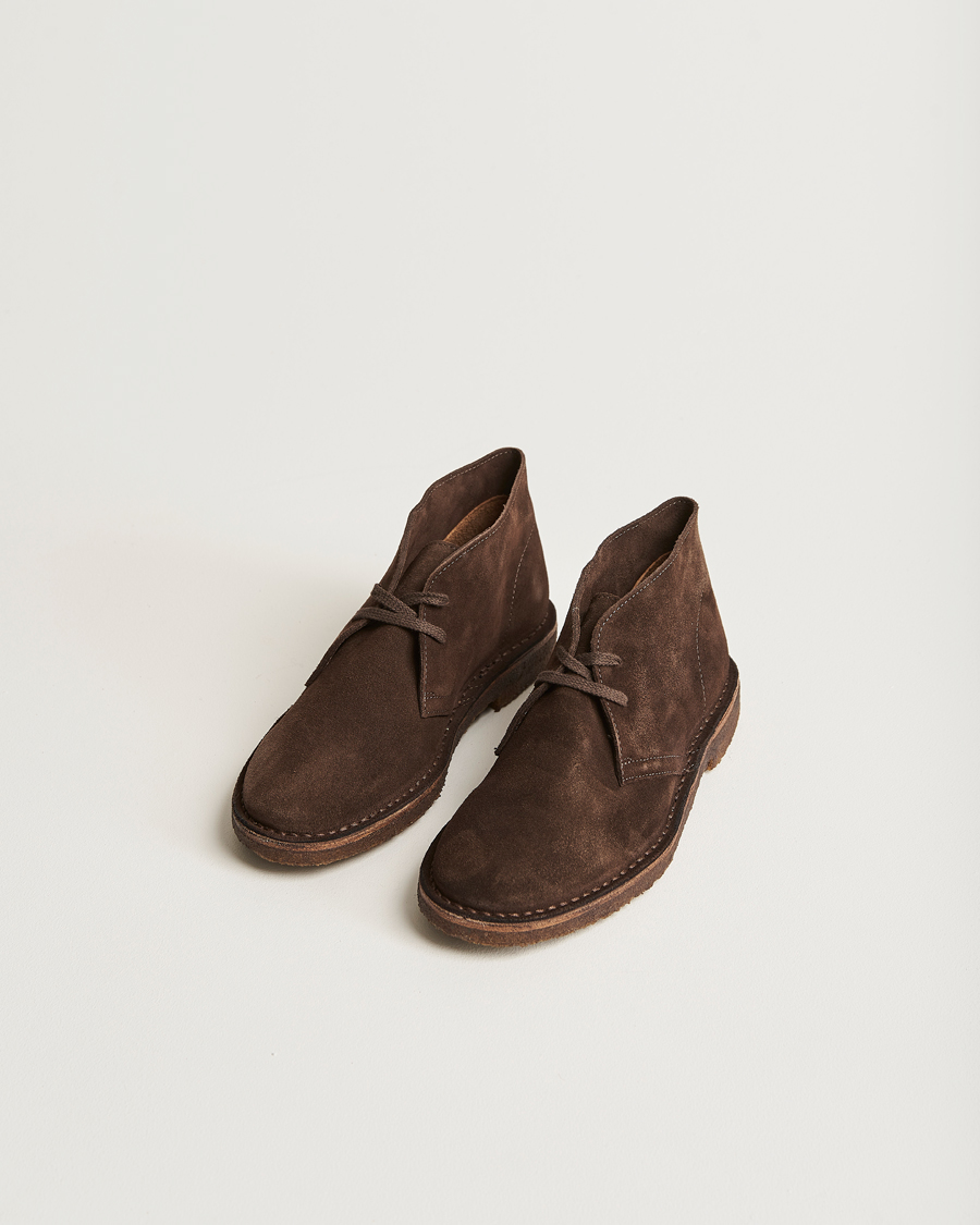 Men | Chukka Boots | Drake\'s | Clifford Suede Desert Boots Dark Brown