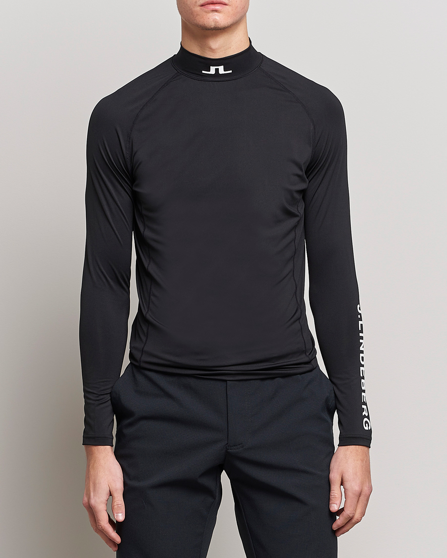 Men | Black t-shirts | J.Lindeberg | Aello Soft Compression Tee Black