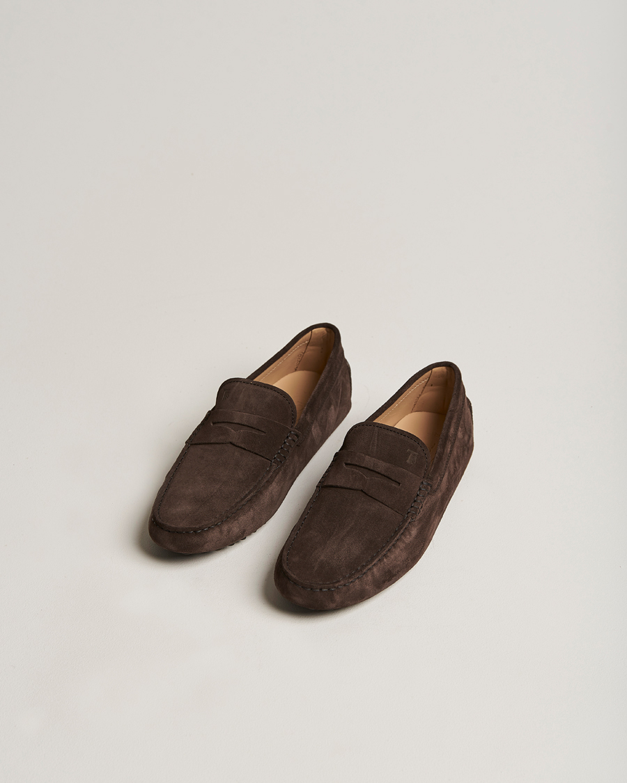 Men | Shoes | Tod\'s | Gommino Carshoe Dark Brown Suede