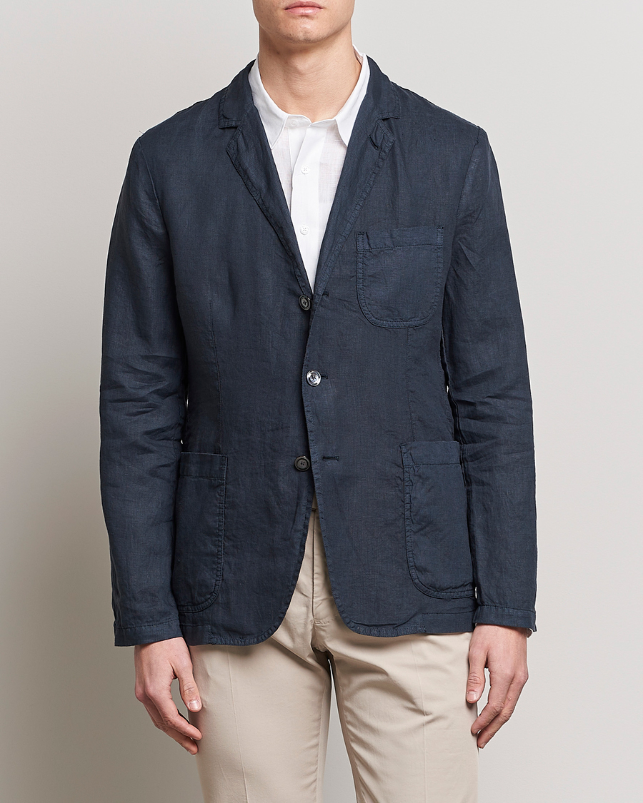 Men | Clothing | Aspesi | Samuraki Linen Blazer Navy