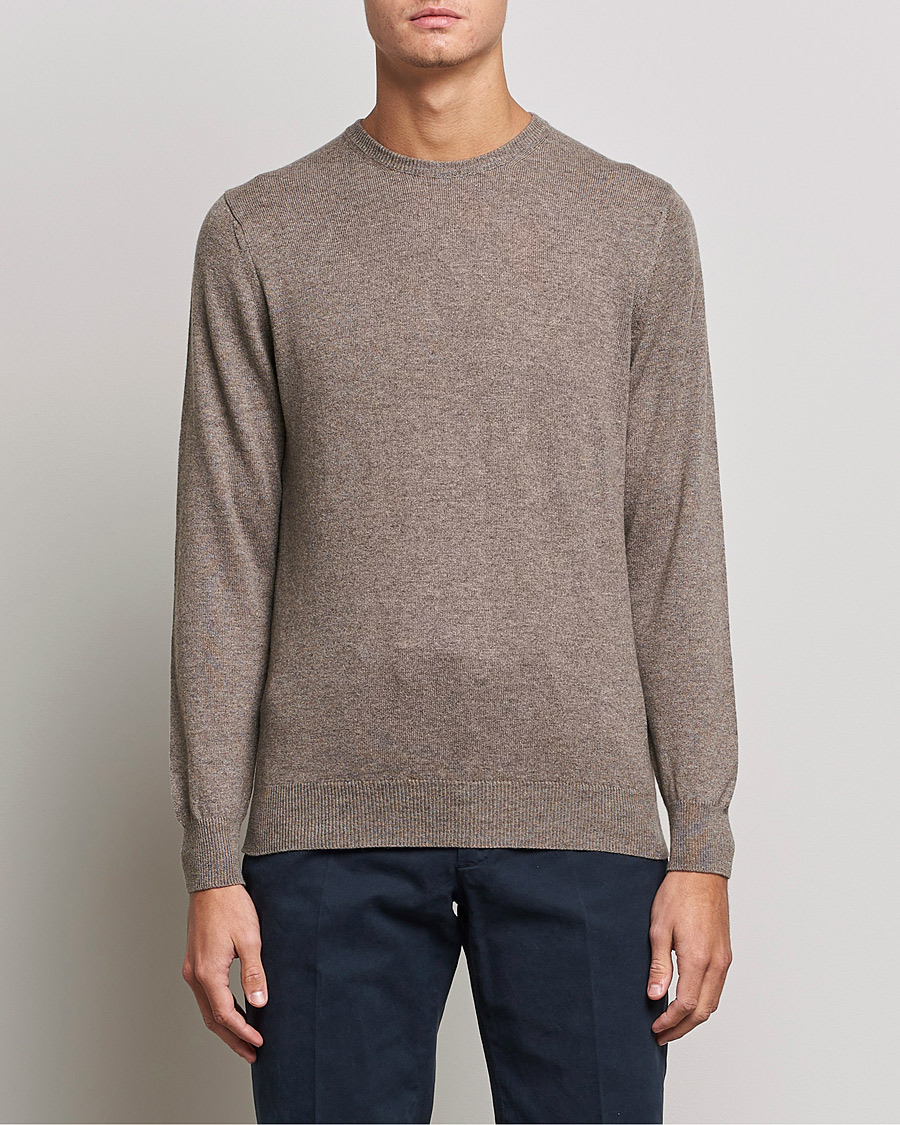 Men | Sweaters & Knitwear | Piacenza Cashmere | Cashmere Crew Neck Sweater Brown