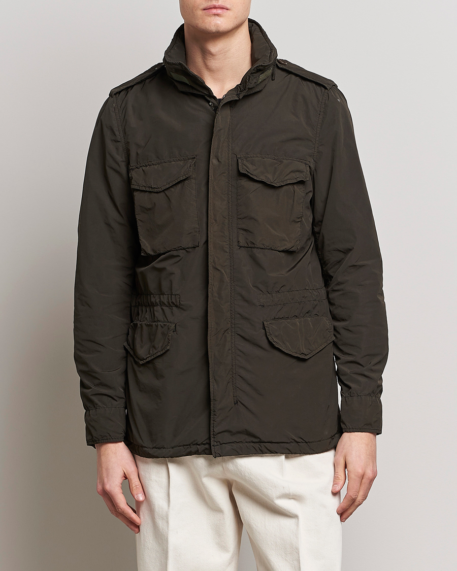 Men | Clothing | Aspesi | Giubotto Garment Dyed Field Jacket Dark Military
