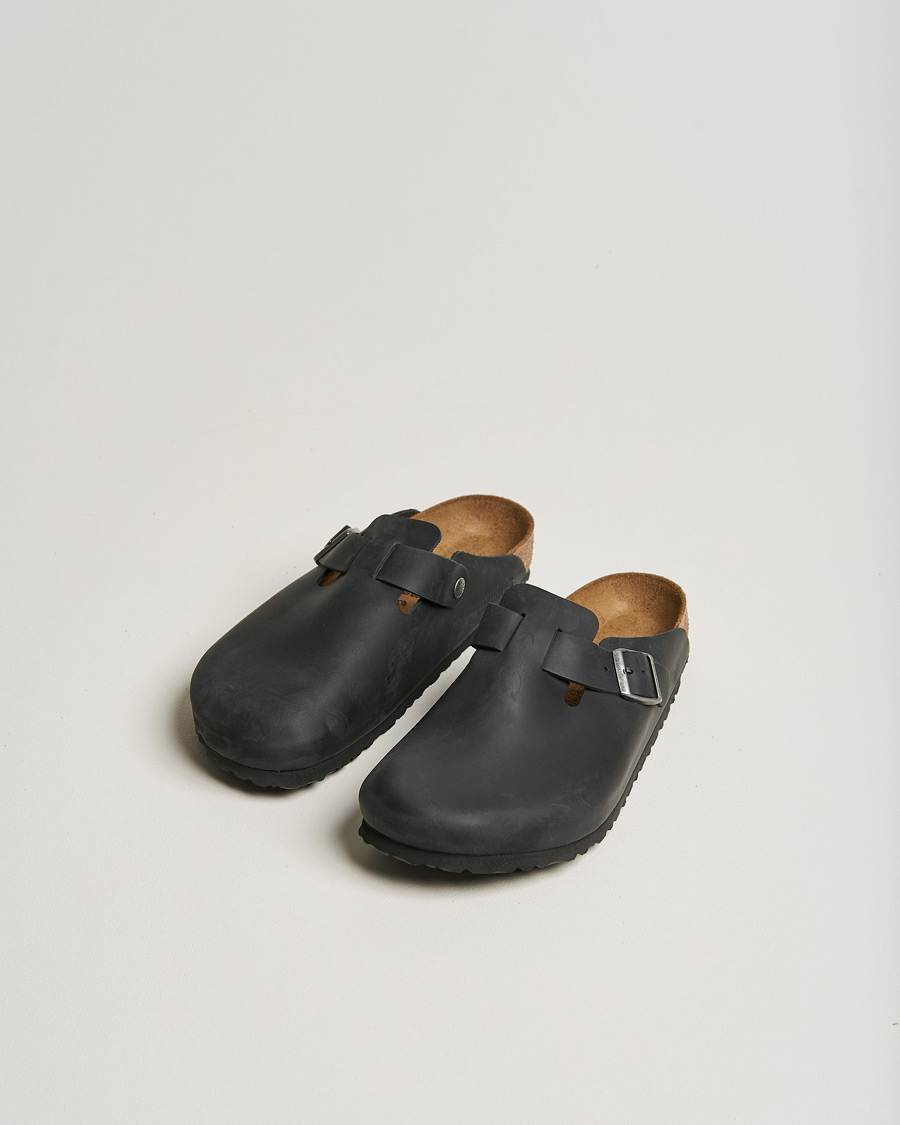 Men | Sandals & Slides | BIRKENSTOCK | Boston Classic Footbed Black Oiled Leather