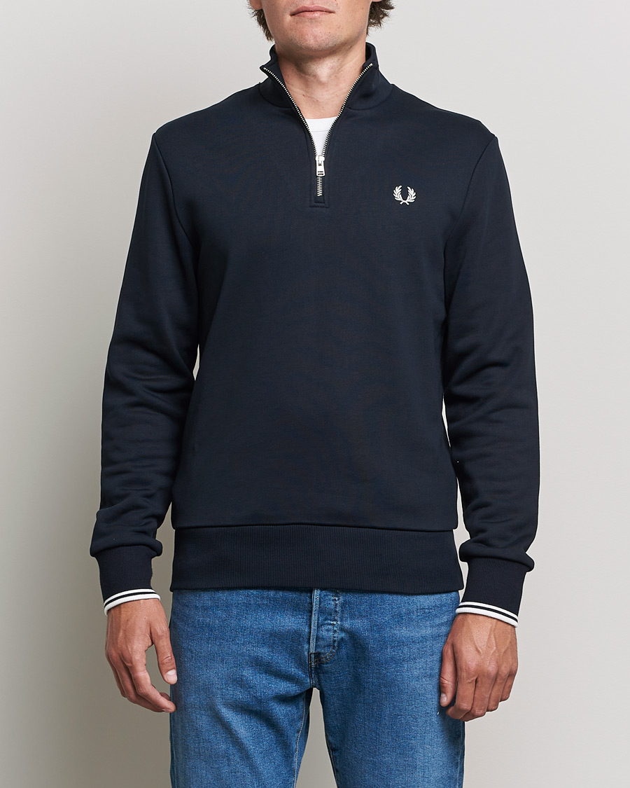 Men | Clothing | Fred Perry | Half Zip Sweatshirt Navy