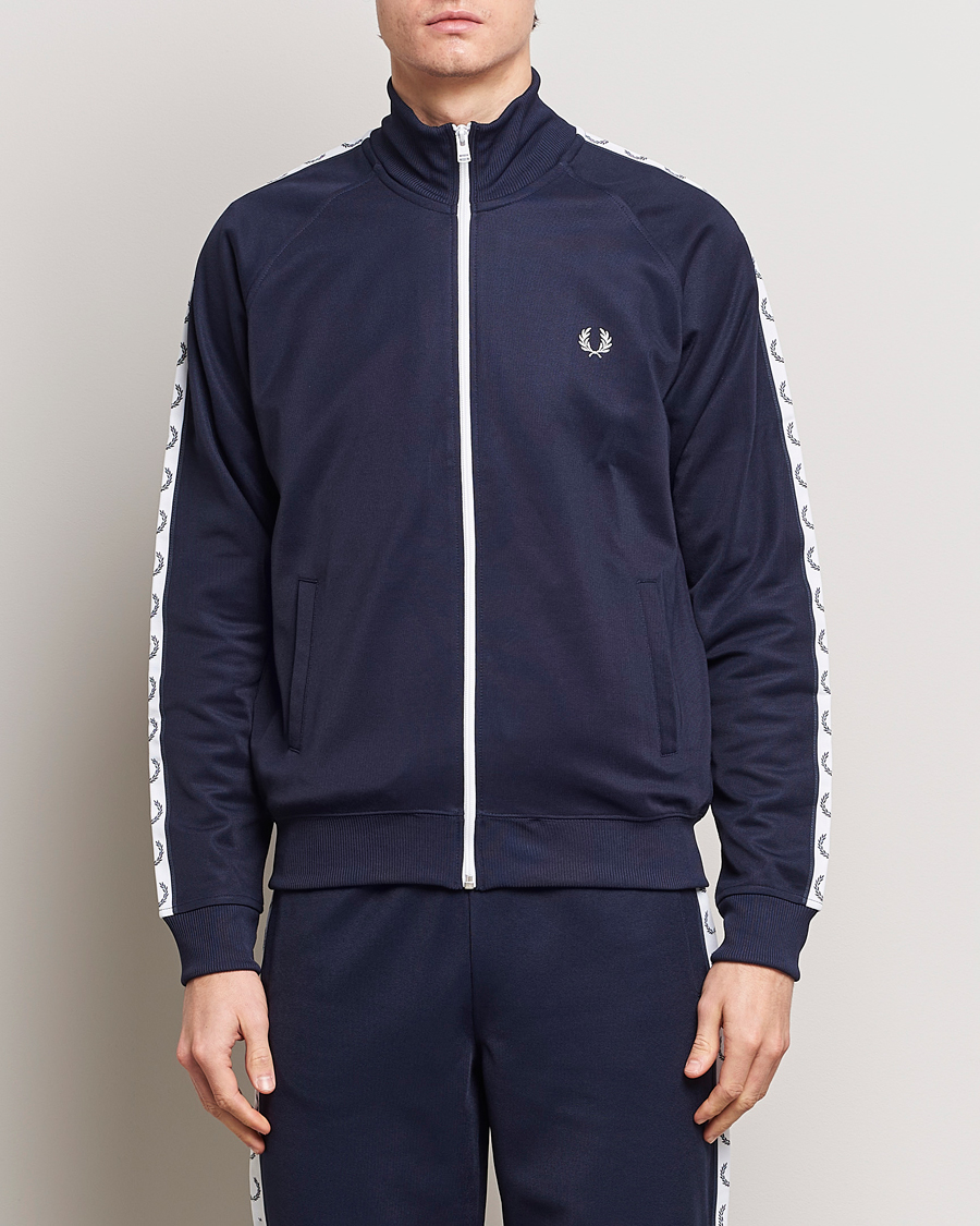Men | Clothing | Fred Perry | Taped Track Jacket Carbon blue