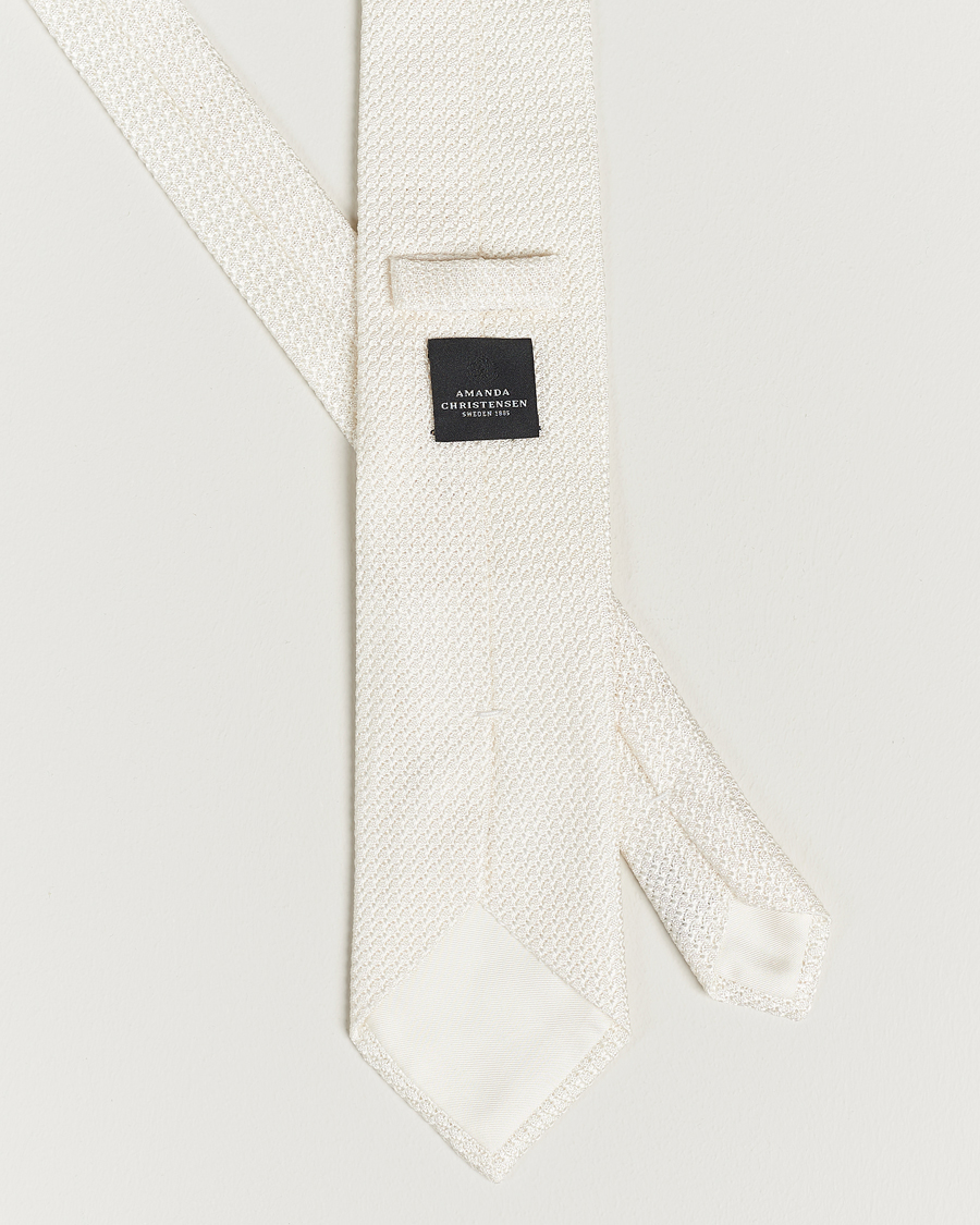 Men | Ties | Amanda Christensen | Silk Grenadine 8 cm Tie White