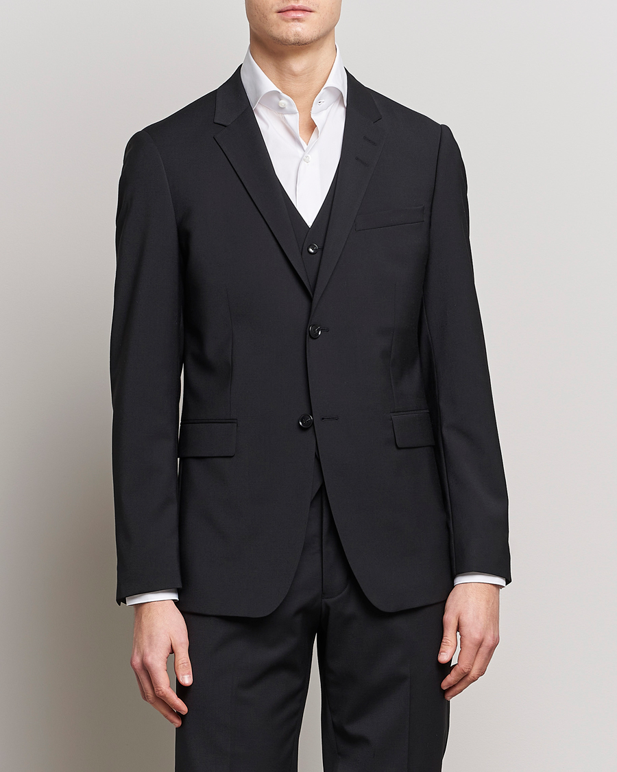 Men | Clothing | Tiger of Sweden | Jerretts Wool Travel Suit Blazer Black