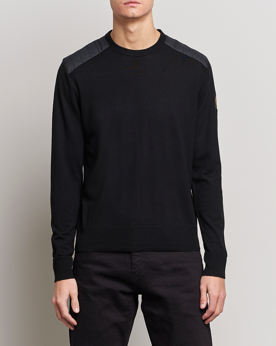 Men | Clothing | Belstaff | Kerrigan Crew Neck Merino Sweatshirt Black