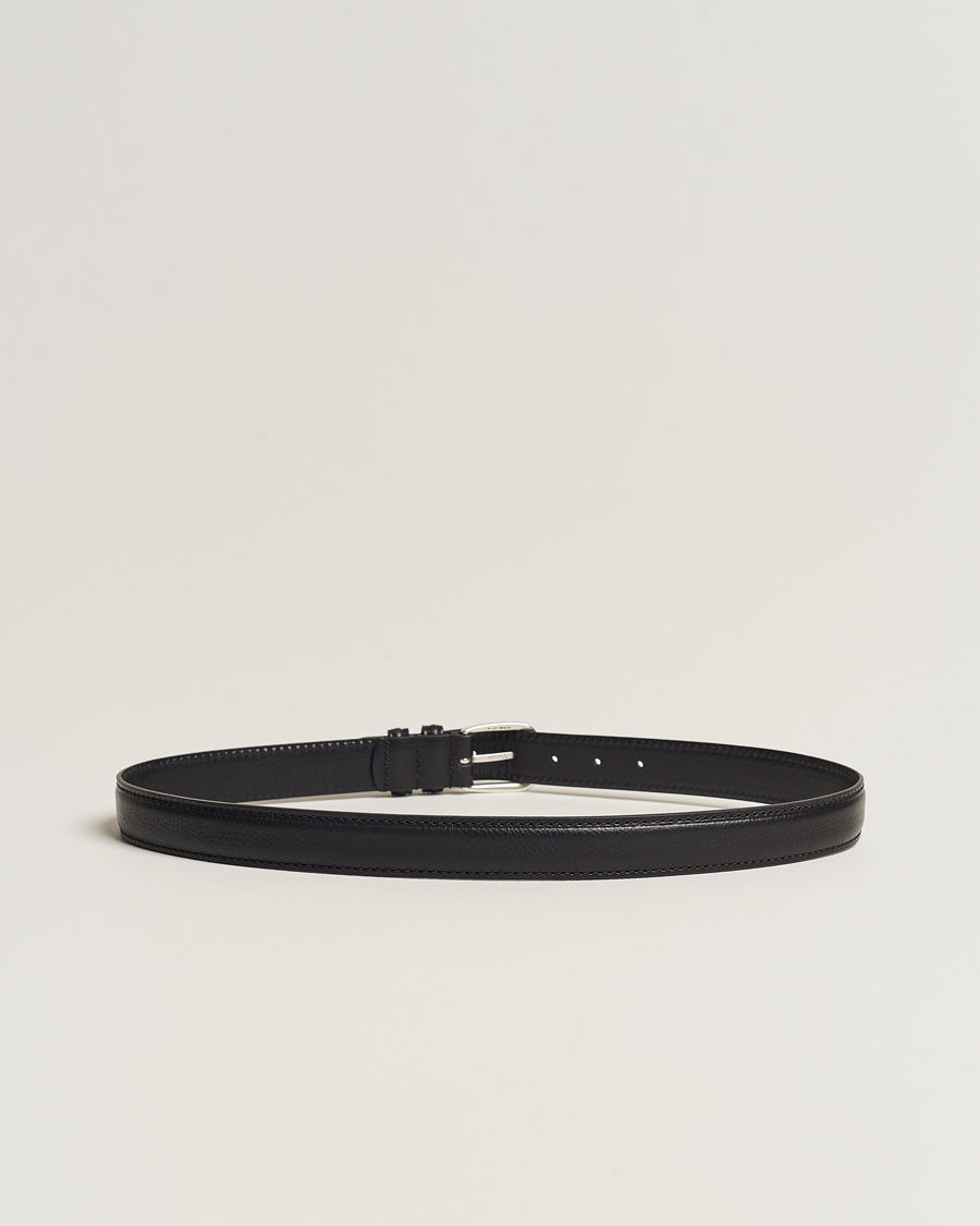 Men |  | Anderson\'s | Grained Leather Belt 3 cm Black