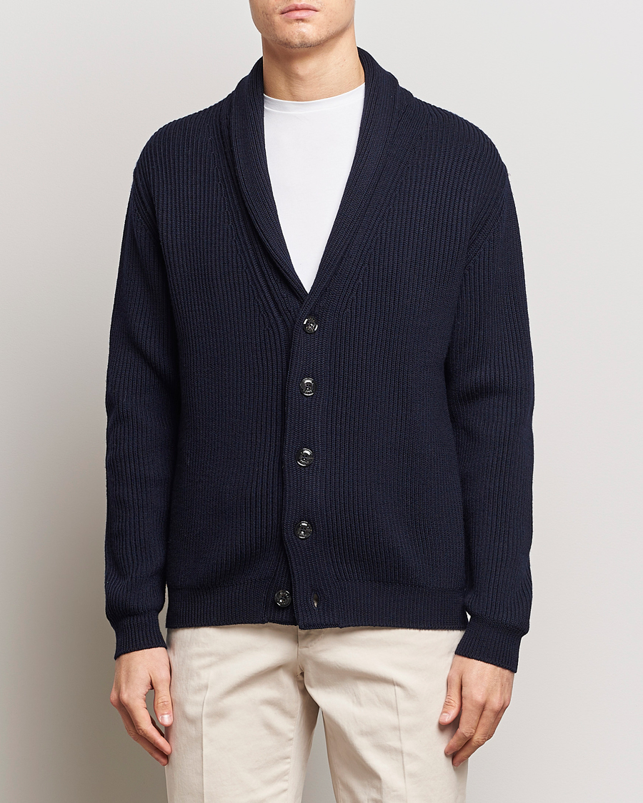 Men | Sweaters & Knitwear | Altea | Shawl Collar Cardigan Navy