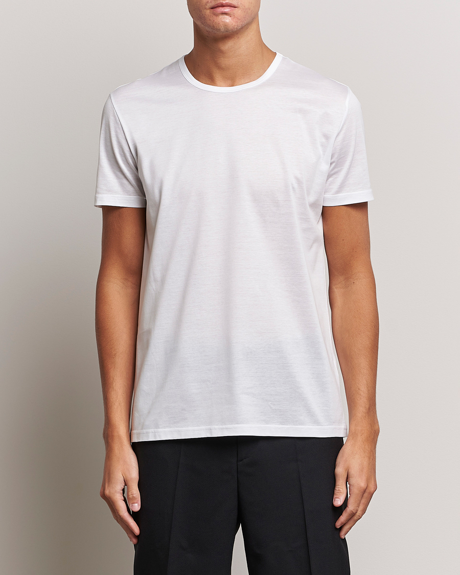 Men | Short Sleeve T-shirts | Zegna | Filoscozia Pure Cotton Round Neck T-Shirt White
