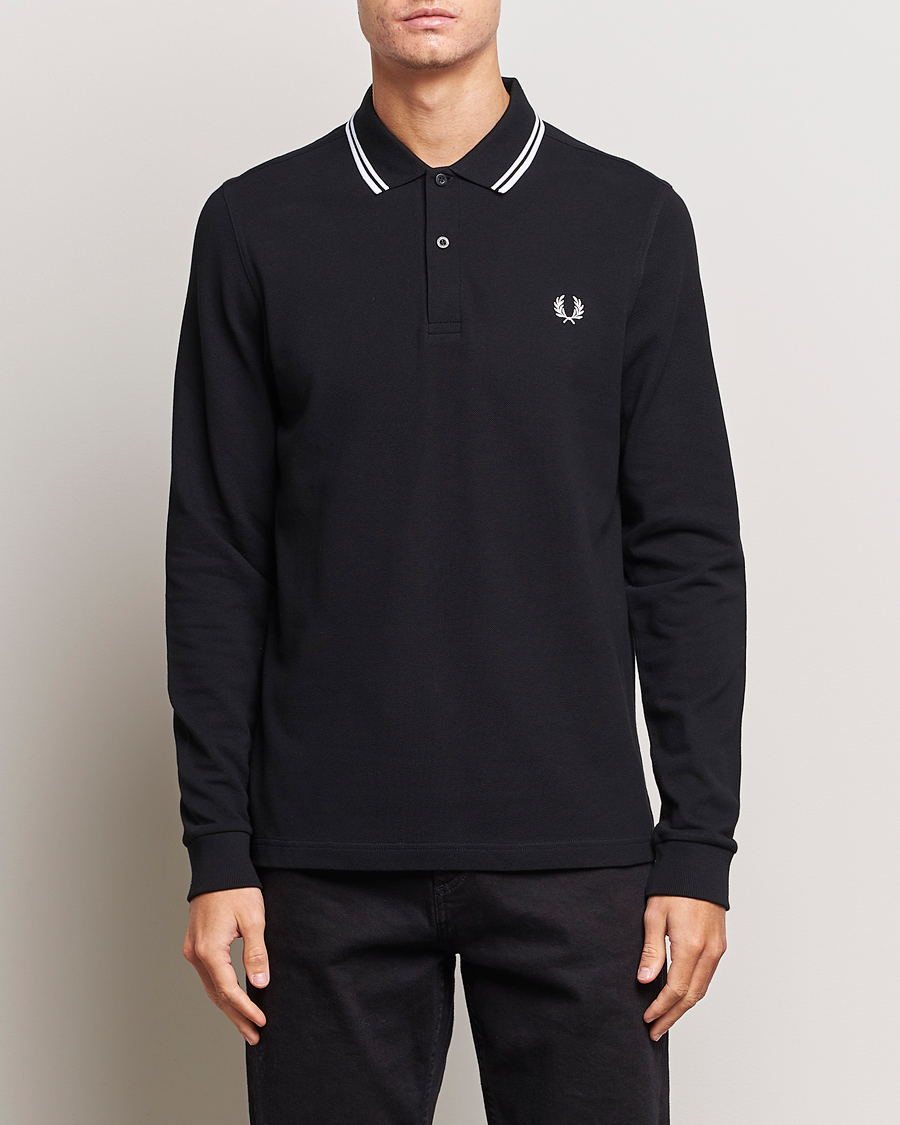 Men | Clothing | Fred Perry | Long Sleeve Twin Tipped Shirt Black