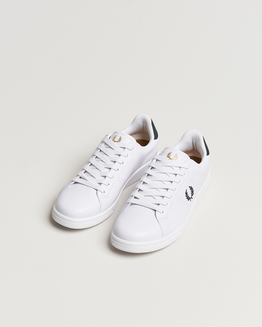 Men | Shoes | Fred Perry | B721 Leather Sneakers White/Navy