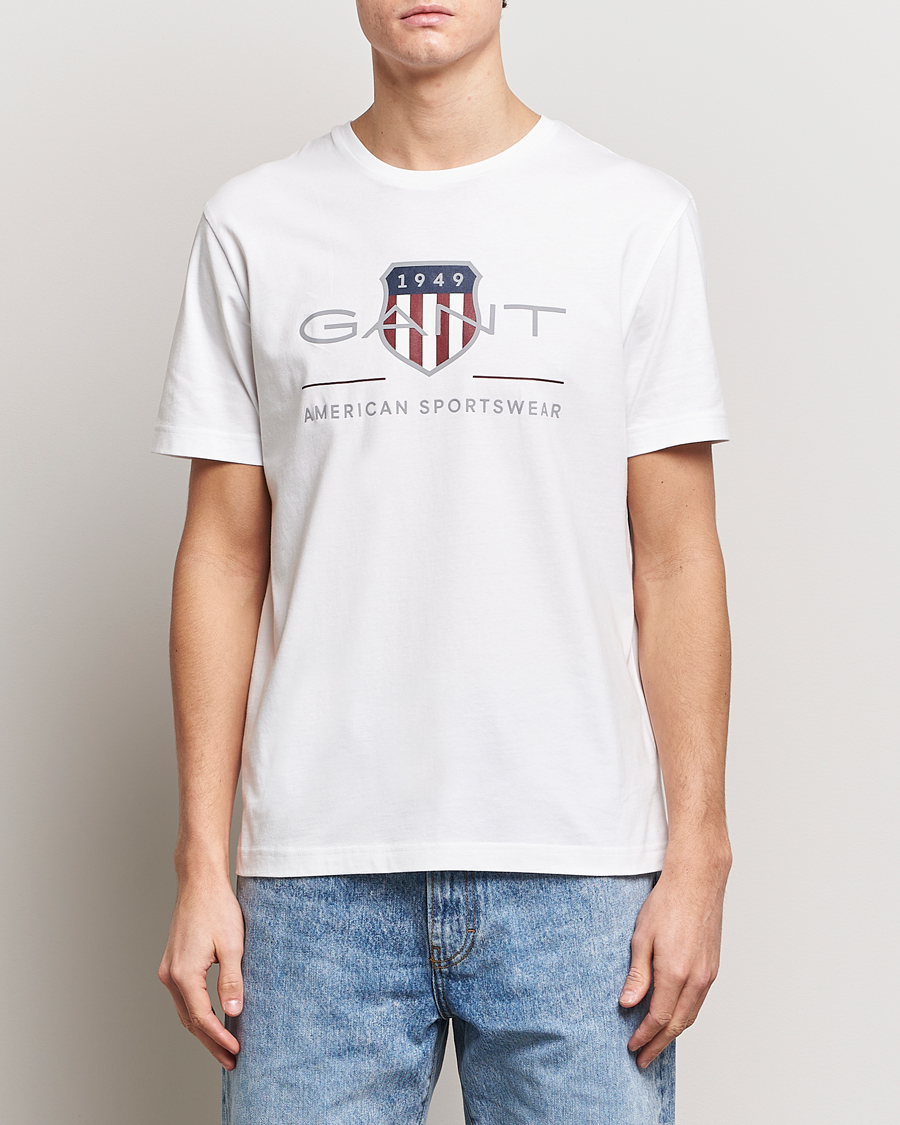 Men | Clothing | GANT | Archive Shield Logo T-Shirt White