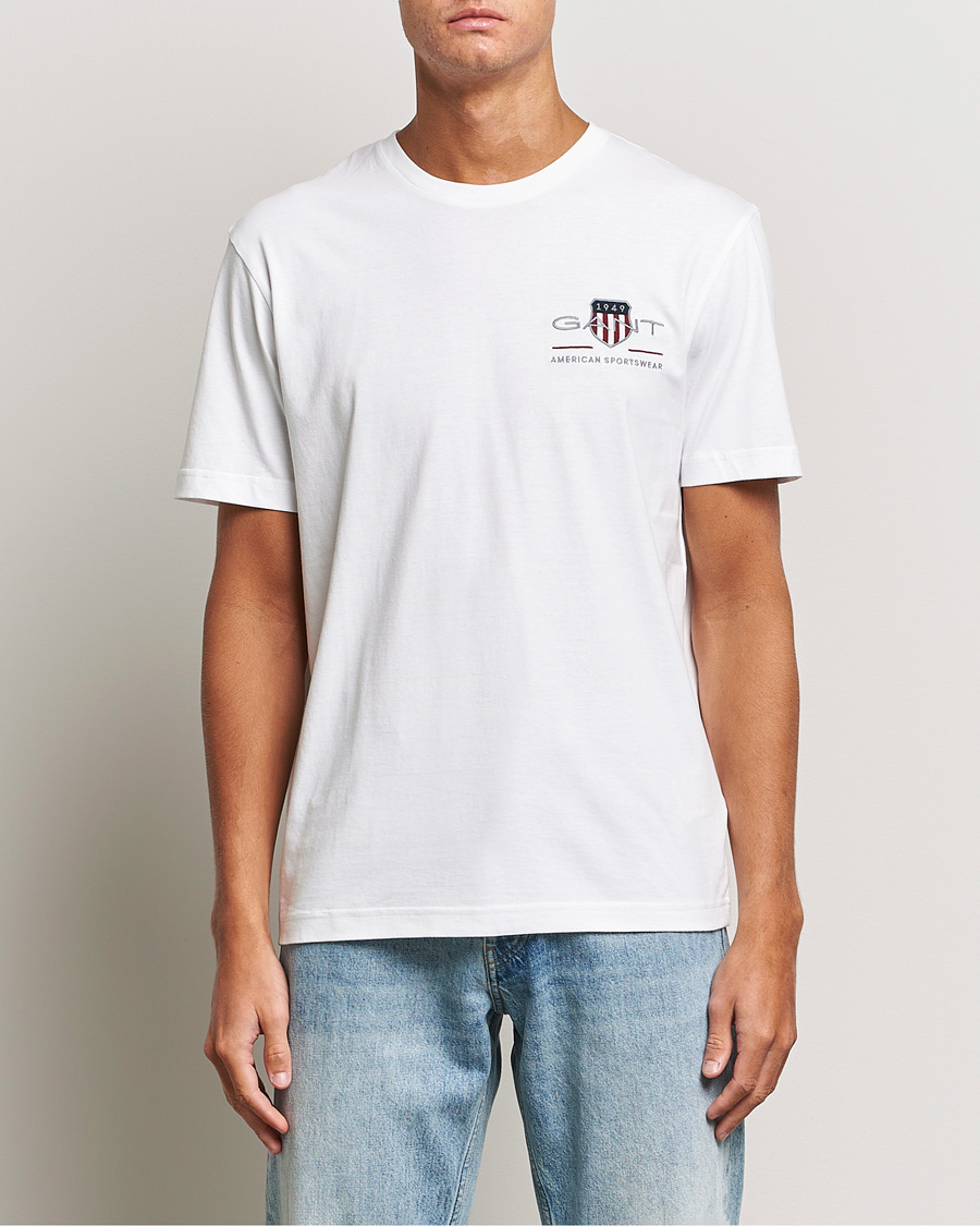 Men | Clothing | GANT | Archive Shield Small Logo T-Shirt White