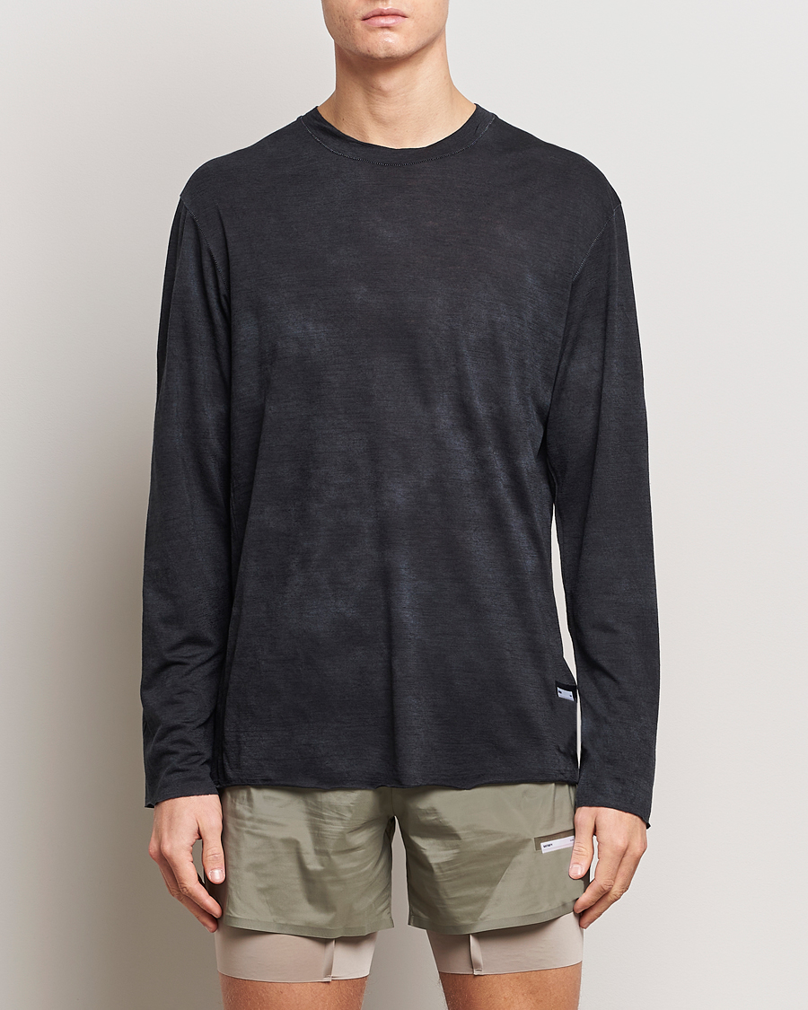 Men | Long Sleeve T-shirts | Satisfy | CloudMerino Long Sleeve T-Shirt Batik Black