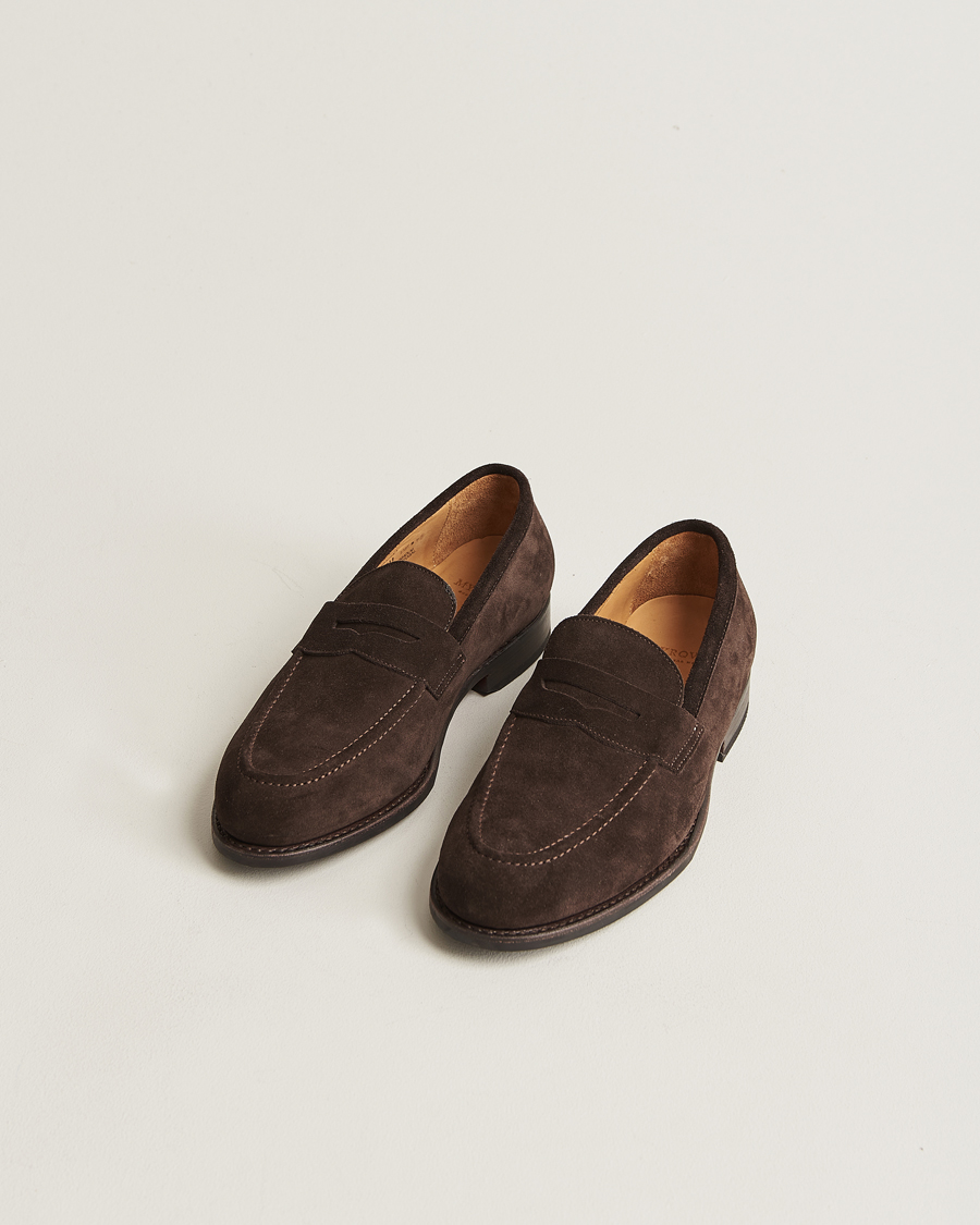 Men | Handmade shoes | Myrqvist | Stenhammar Loafer Dark Brown Suede