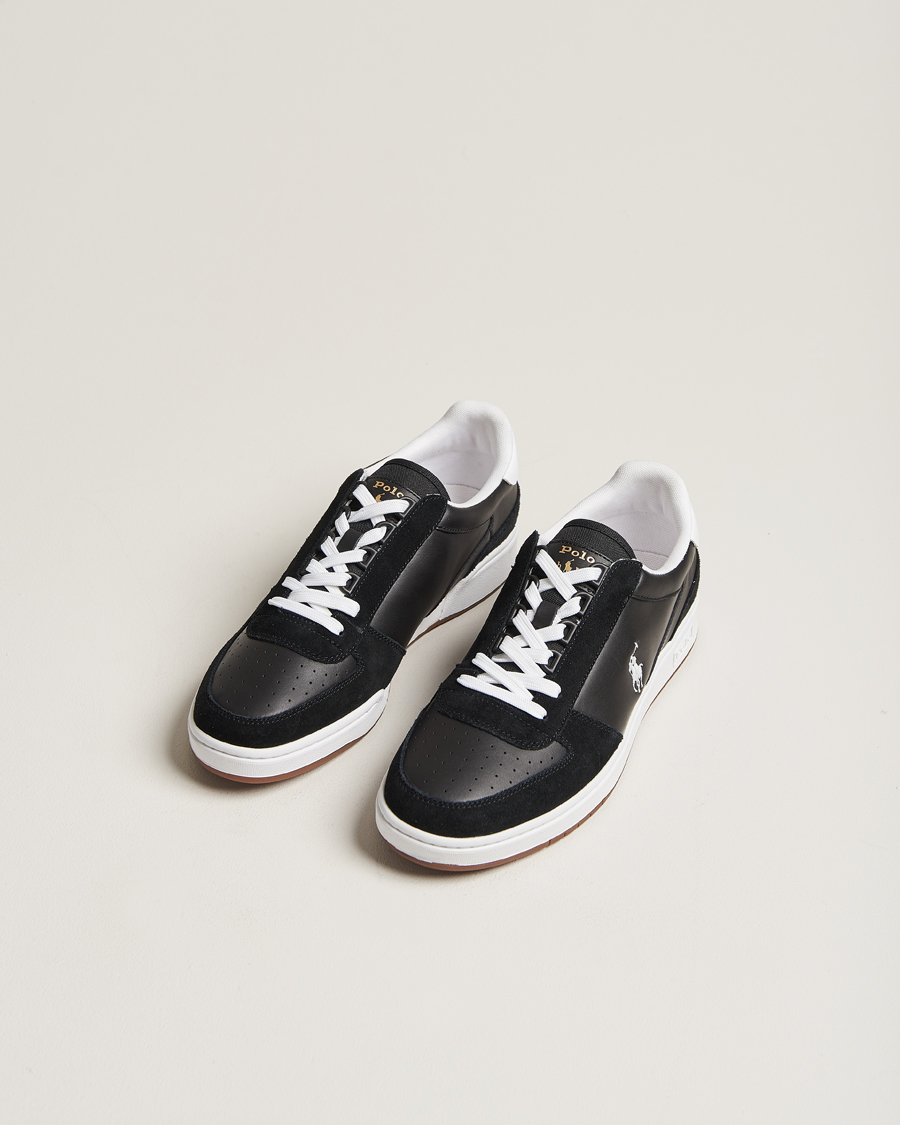Men | Preppy Authentic | Polo Ralph Lauren | CRT Leather/Suede Sneaker Black/White