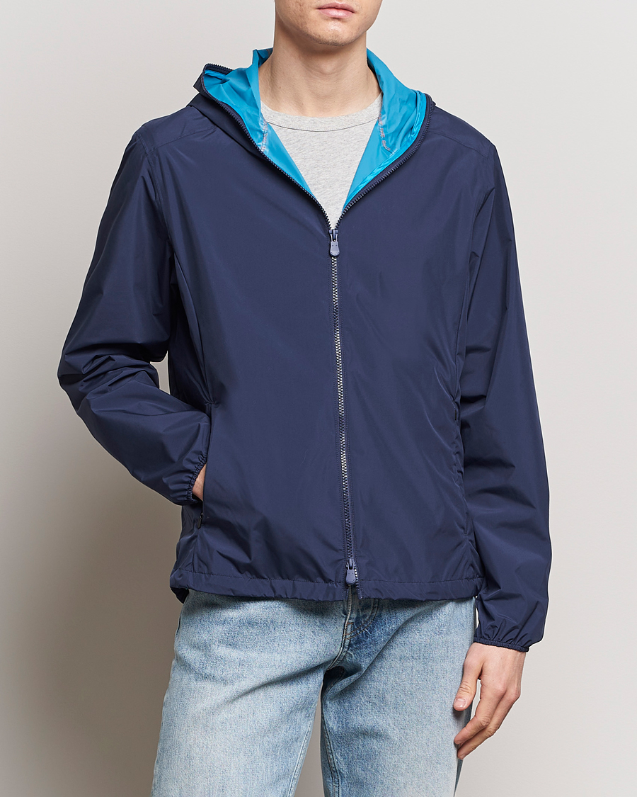 Men | Shell Jackets | Save The Duck | Zayn Lightweight Recycled Water Repellent Jacket Navy
