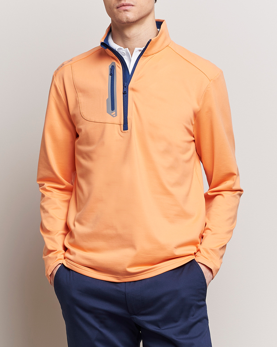 Men | Clothing | RLX Ralph Lauren | Luxury Jersey Half Zip Poppy Orange