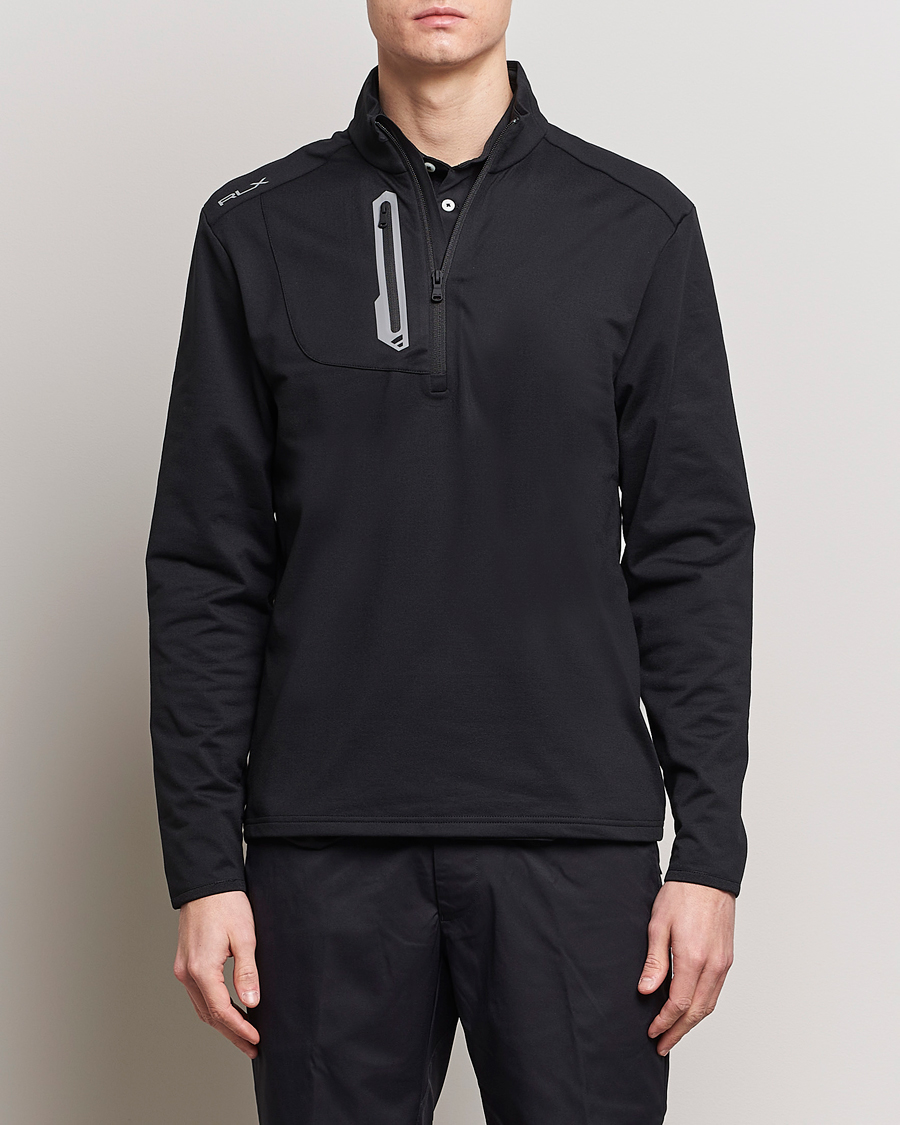 Men | Clothing | RLX Ralph Lauren | Luxury Jersey Half Zip Polo Black