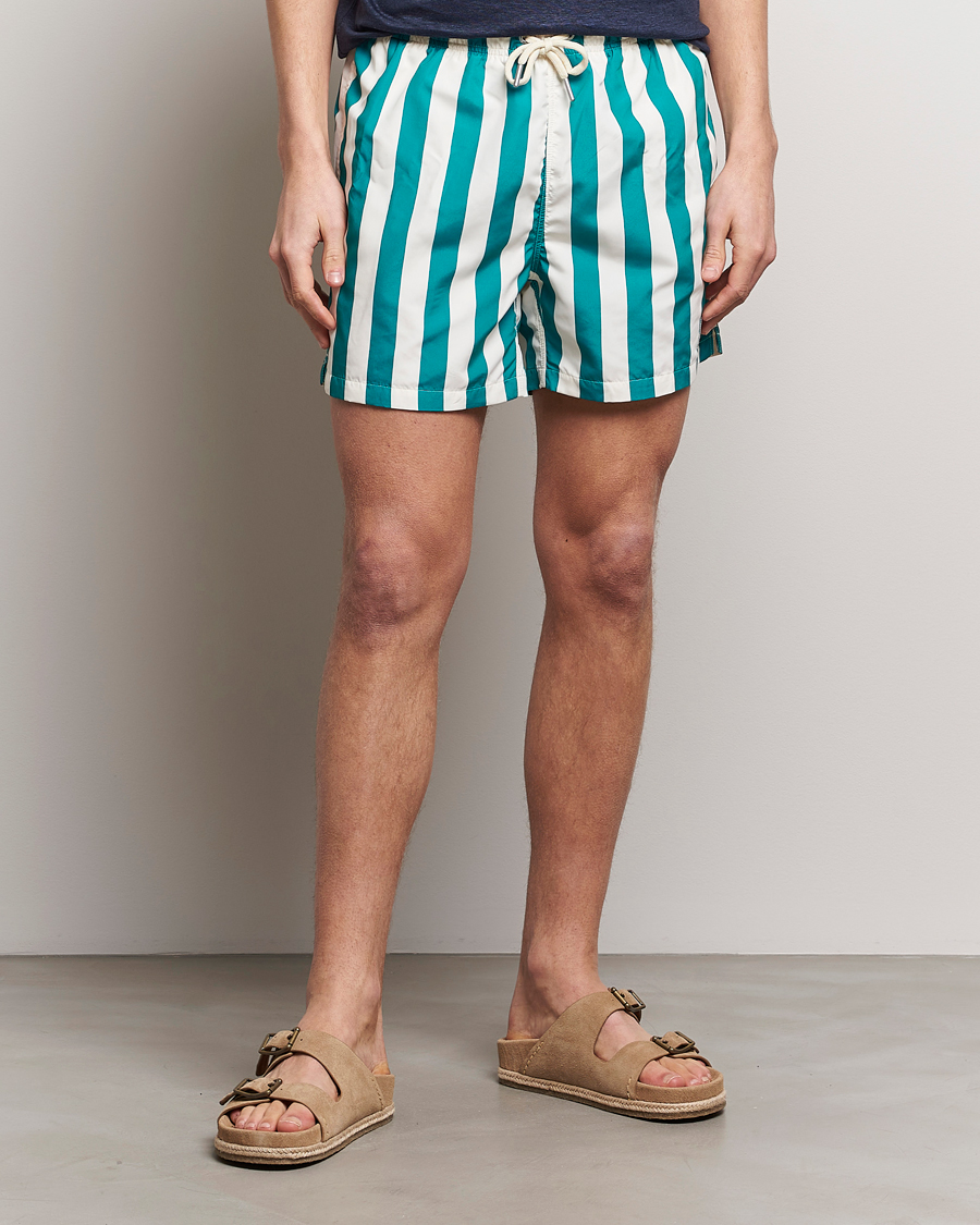 Men | Swimwear | GANT | Blockstriped Swimshorts Ocean Turquoise