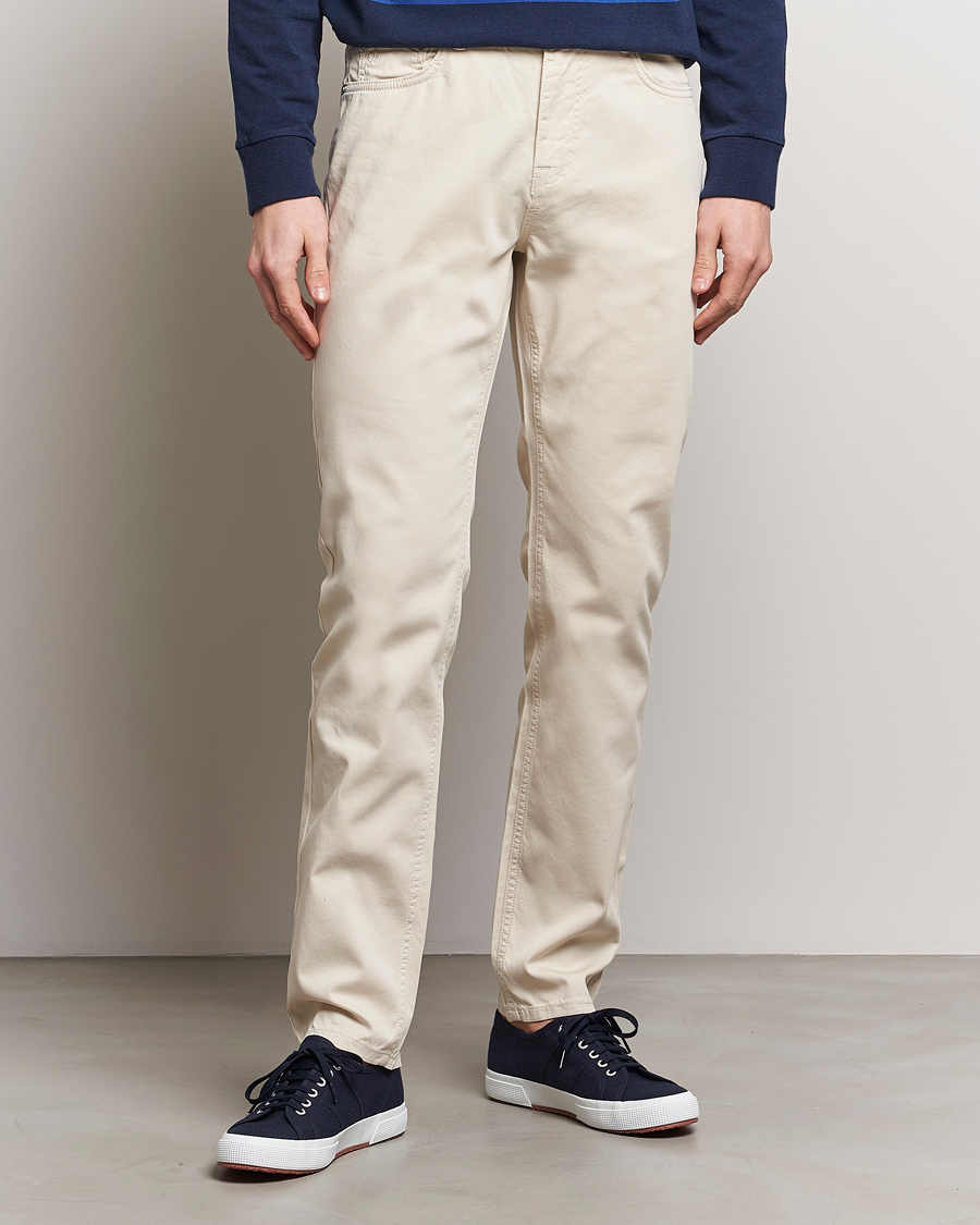Men | Morris | Morris | James Structured 5-Pocket Trousers Off White