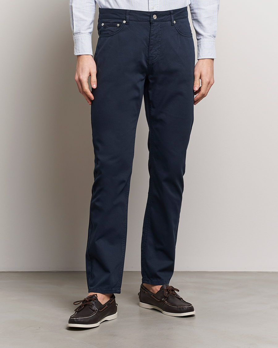 Men | Morris | Morris | James Structured 5-Pocket Trousers Blue