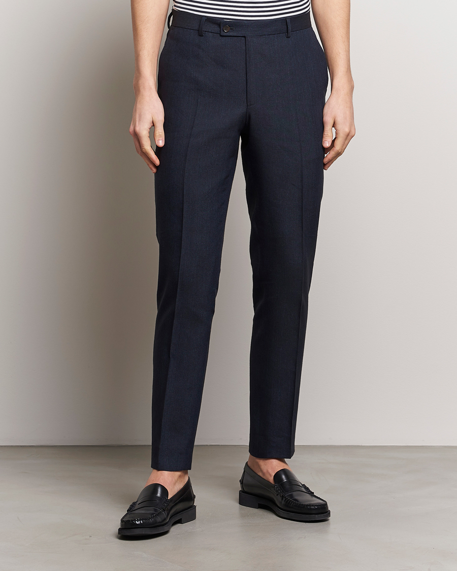Men | Clothing | Morris | Bobby Linen Suit Trousers Navy