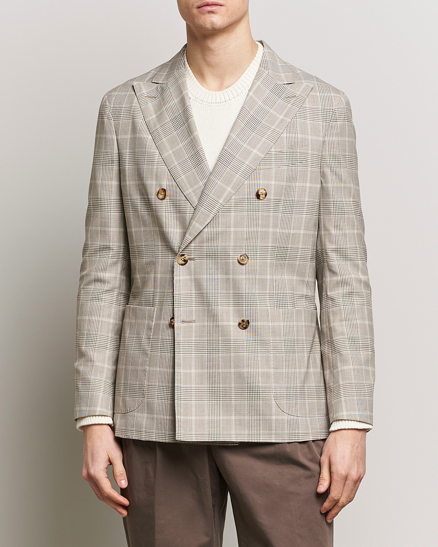 Men | Formal Wear | Boglioli | K Jacket Prince Of Wales Blazer Light Beige