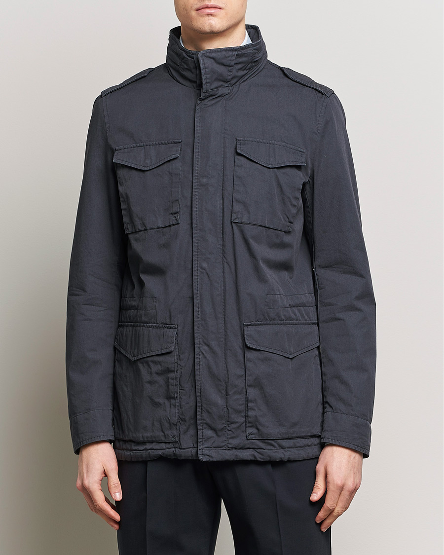 Men | Clothing | Herno | Cotton Field Jacket Navy