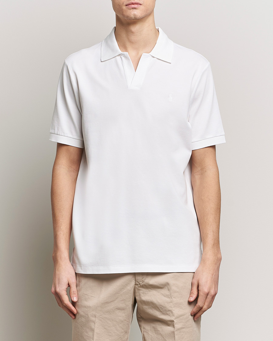 Men | Only Polo | Polo Ralph Lauren | Classic Fit Open Collar Stretch Polo White