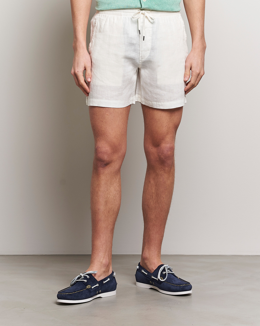 Men | Only Polo | Polo Ralph Lauren | Prepster Linen Drawstring Shorts Deckwash White