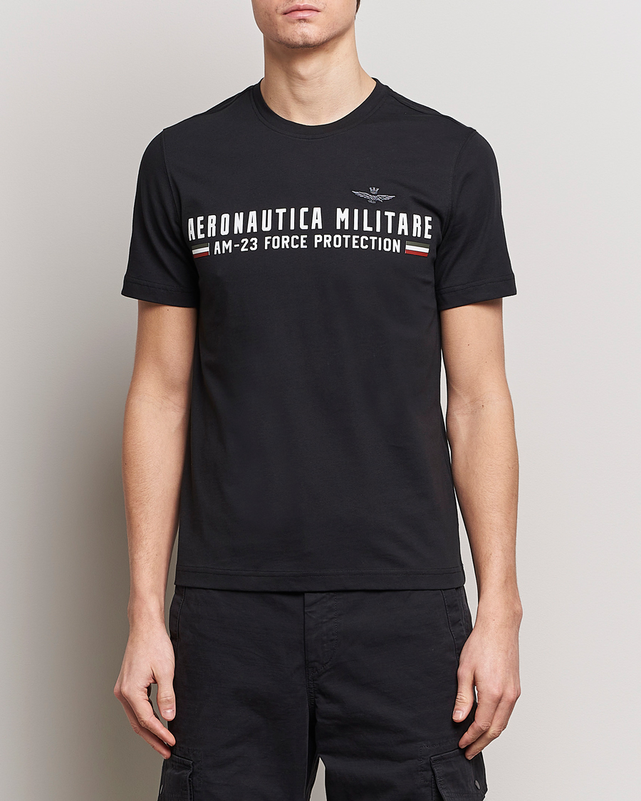 Men | Aeronautica Militare | Aeronautica Militare | Logo Crew Neck T-Shirt Jet Black