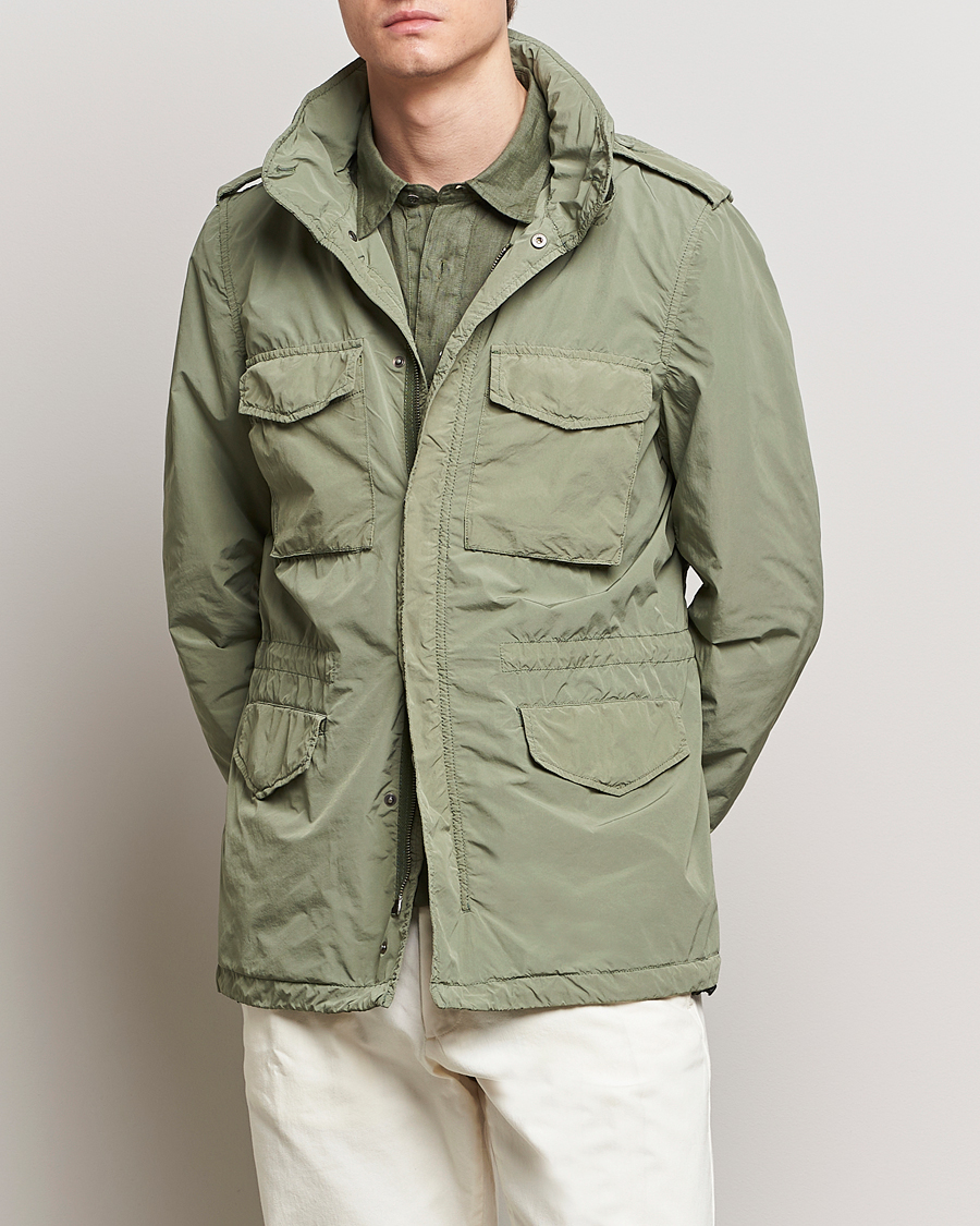 Men | Clothing | Aspesi | Giubotto Garment Dyed Field Jacket Sage