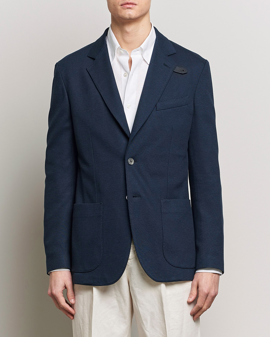 Men |  | Brioni | Cotton/Silk Jersey Blazer Navy