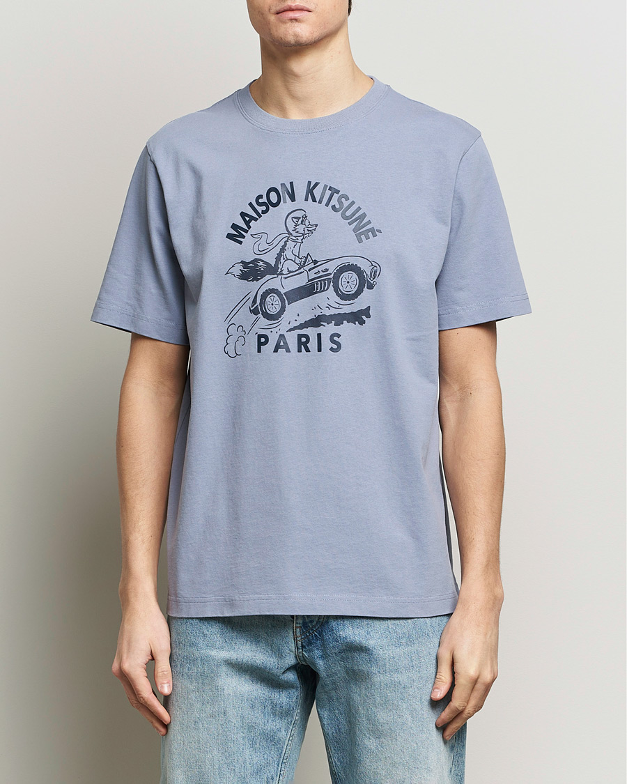 Men | Clothing | Maison Kitsuné | Racing Fox T-Shirt Duster Blue