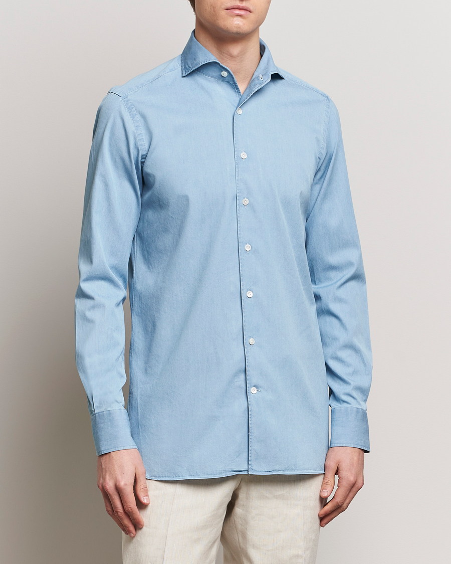 Men | Clothing | 100Hands | Ice Wash Denim Shirt Light Blue
