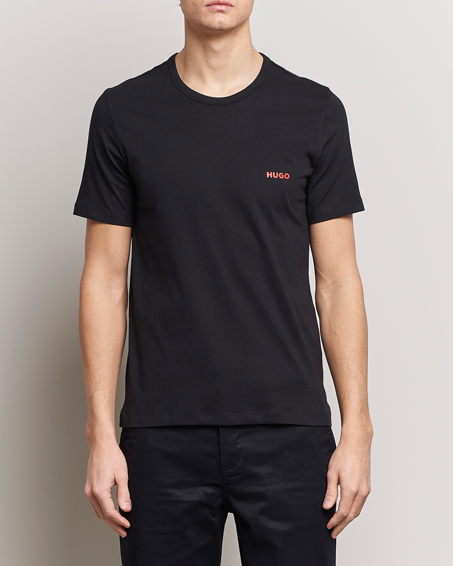 Men | Black t-shirts | HUGO | 3-Pack Logo Crew Neck T-Shirt Black/Red/White