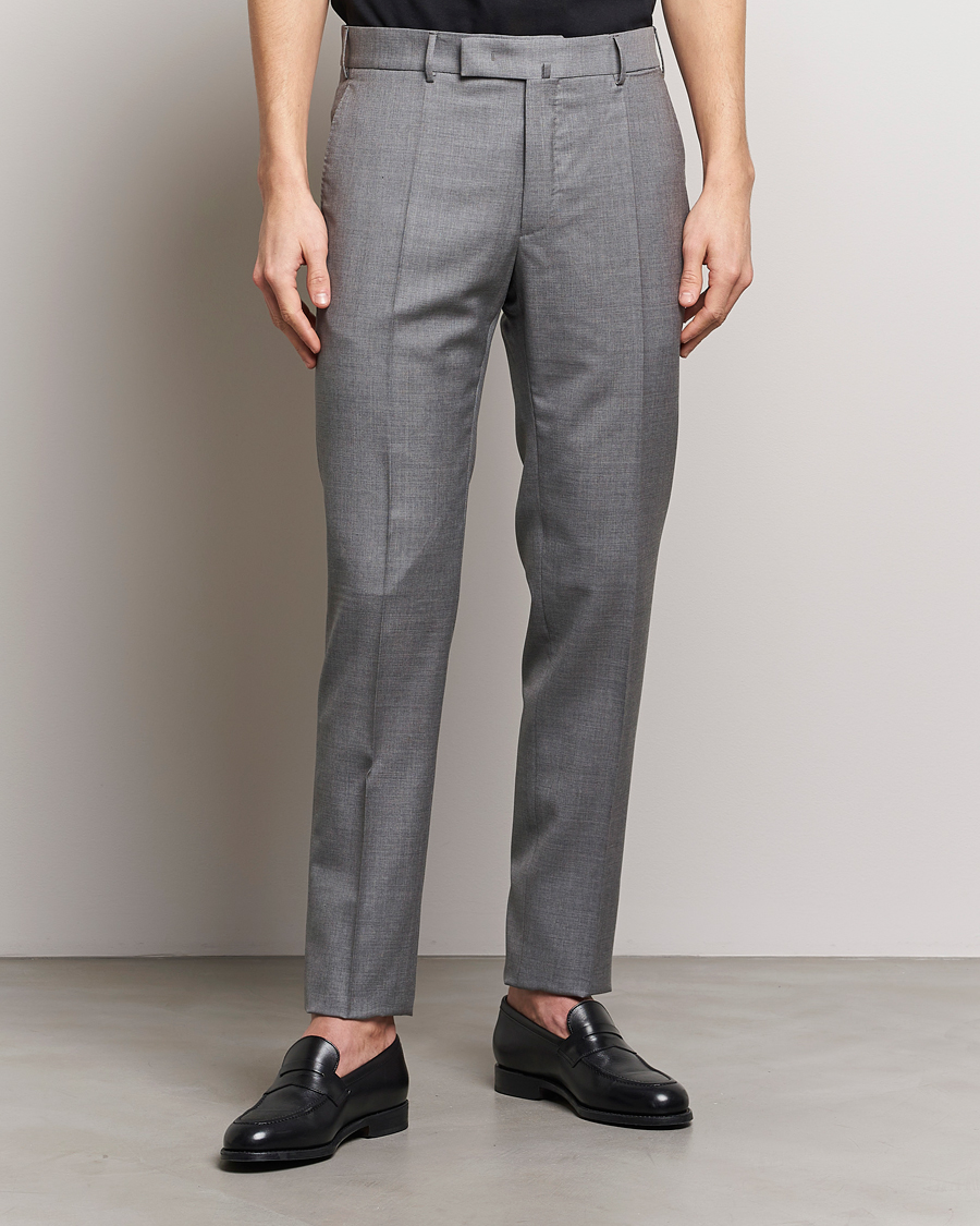 Men | Slowear | Incotex | Slim Fit Tropical Wool Trousers Light Grey