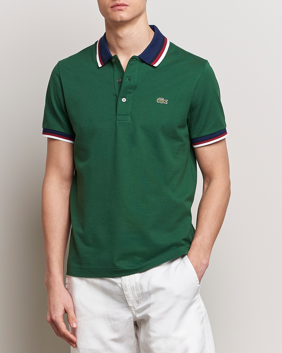 Men | Clothing | Lacoste | Regular Fit Tipped Polo Green