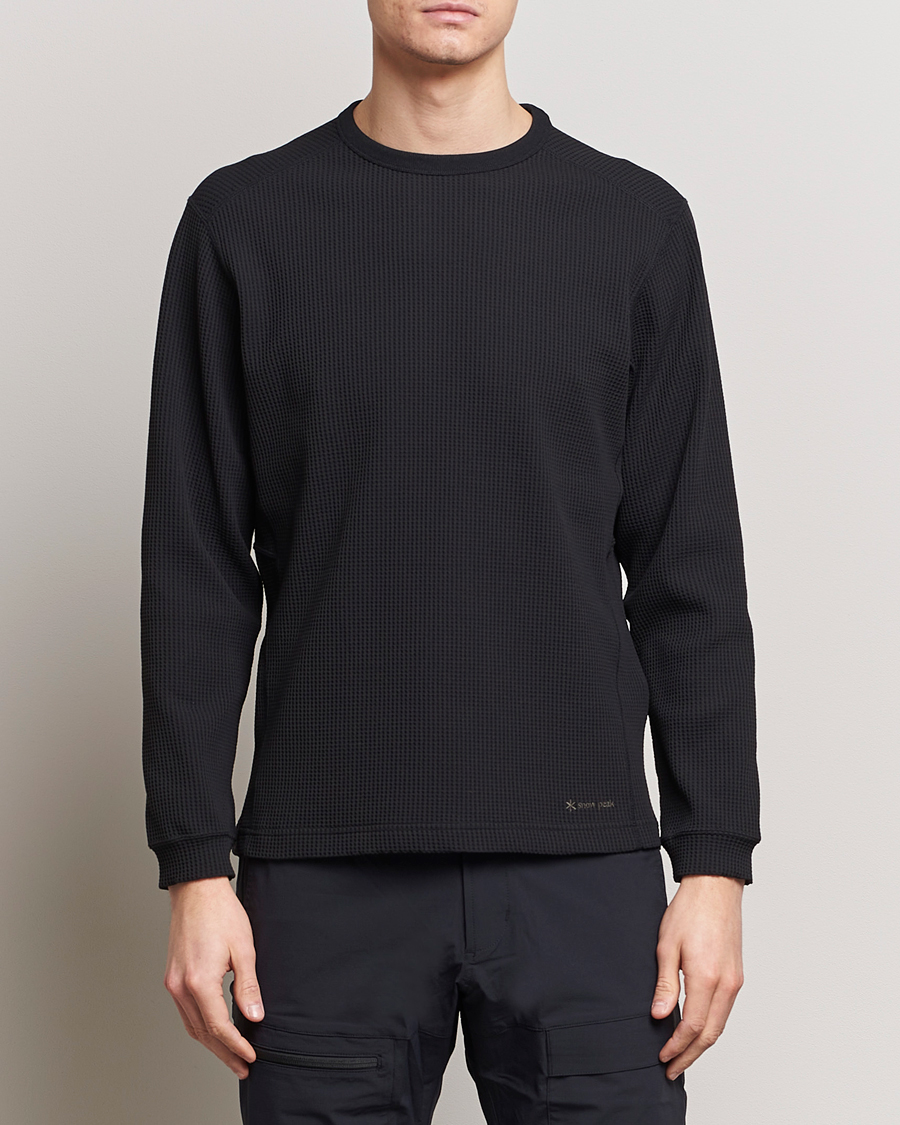 Men | Clothing | Snow Peak | Dry Waffle Long Sleeve T-Shirt Black