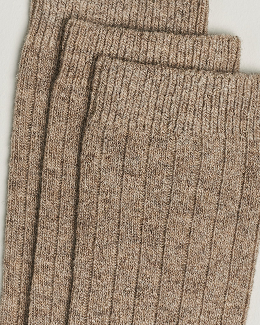 Men |  | Amanda Christensen | 3-Pack Supreme Wool/Cashmere Sock Beige Melange