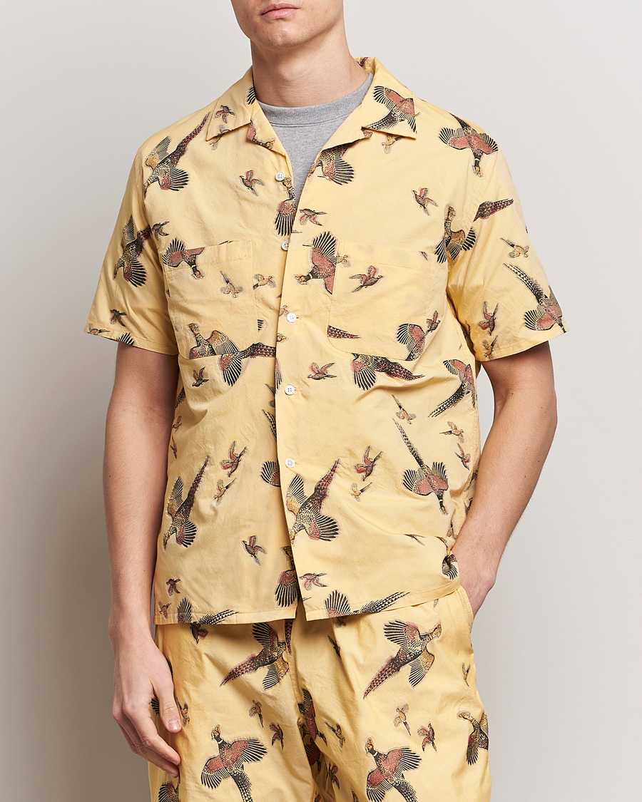Men | Clothing | BEAMS PLUS | Duck Jacquard Camp Collar Shirt Yellow
